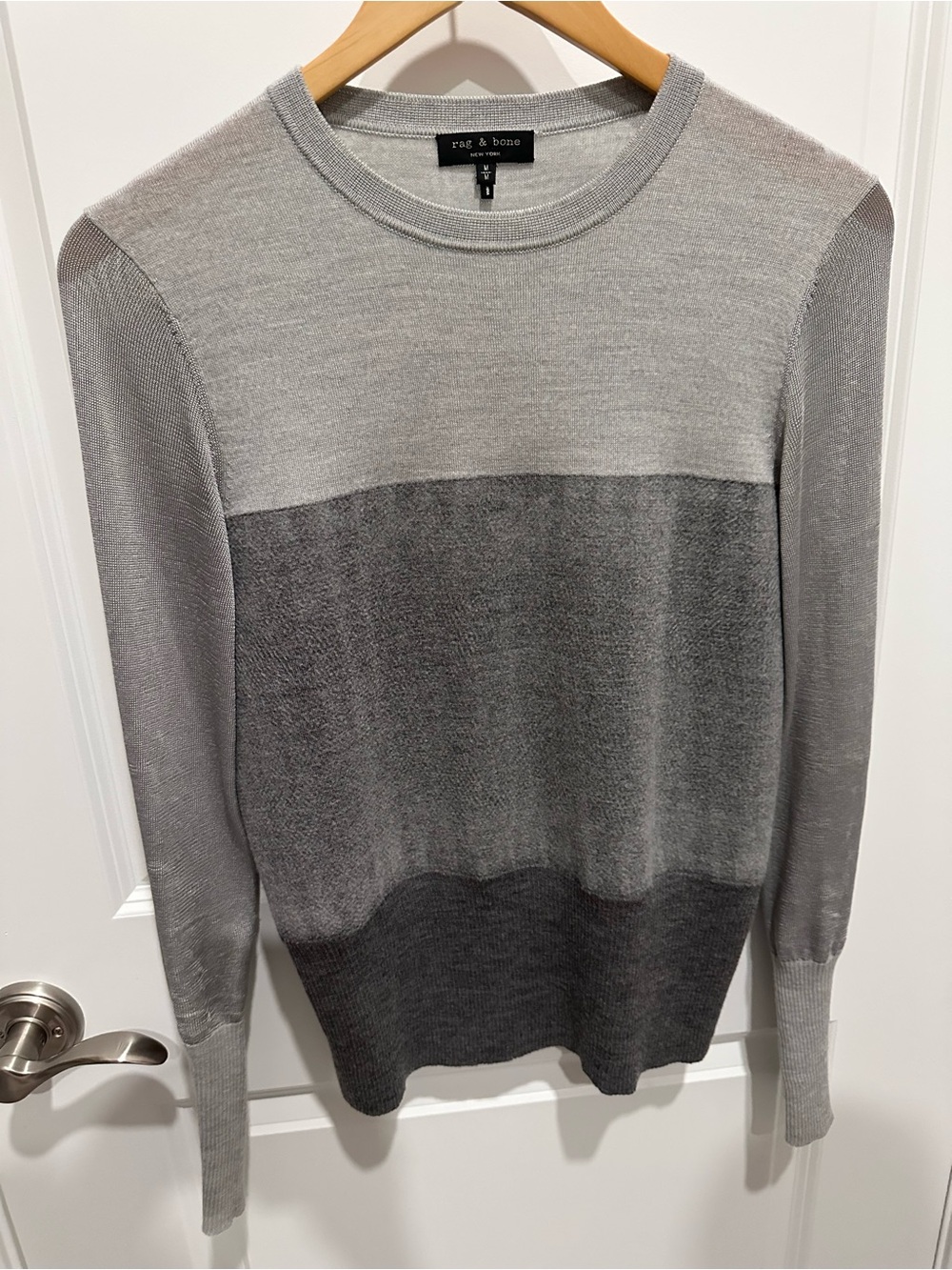 rag & bone Gradient Grey Crewneck Sweater
